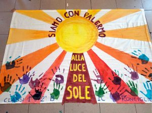 Ronciglione - I lenzuoli realizzati dalla media del comprensivo Virgili