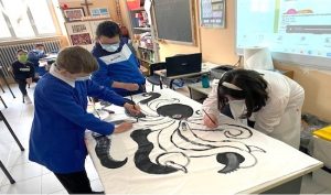 Vetralla - Il lenzuolo degli alunni dell'istituto Comprensivo “Piazza Marconi”