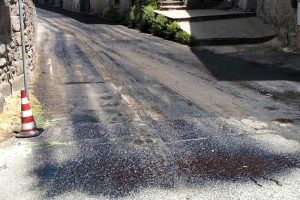 Viterbo - I lavori su strada Monte Fogliano