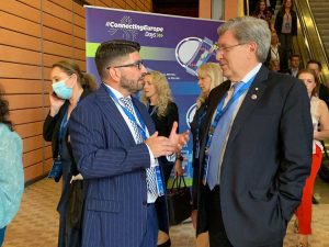 Pino Musolino con il ministro della Mobilità Giovanninil