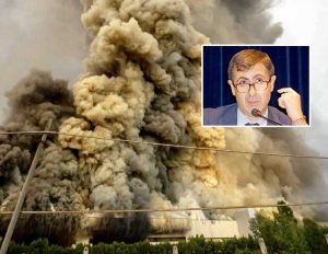 Roma - L'incendio alla discarica di Malagrotta - Nel riquadro l'assessore Massimiliano Valeriani