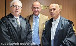 Tribunale - Da sinistra: Roberto Alabiso, Giovanni Labate e Andrea Miroli