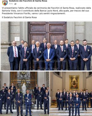 Facchini di santa Rosa - Il post del nuovo abito da cerimonia