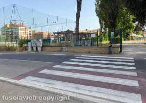 Viterbo - Ingresso del campo scuola di atletica vicino Santa Barbara