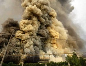 Roma - L'incendio alla discarica di Malagrotta