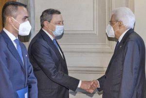 Luigi Di Maio, Mario Draghi e Sergio Mattarella