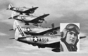 Una formazione di P-47 - Nel riquadro il tenente Joe Howard Canion