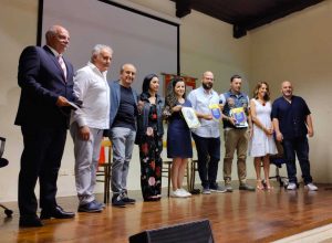 Cittaducale - Sodalizio dei facchini di S. Rosa con Maurizio Pinna, autorità e organizzatori