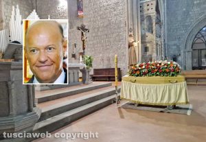 Viterbo - I funerali di Enrico Pasquinangeli - Nel riquadro: Enrico Pasquinangeli