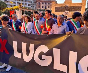 Il sindaco Giampieri alla fiaccolata a Palermo