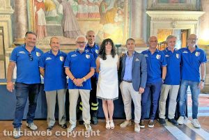 Viterbo - Presentazione del torneo di calcio a 7 interforze Santa Rosa - Frontini con gli organizzatori del torneo