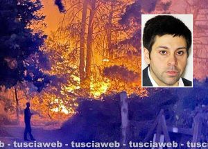 L'incendio divampato nell'area della faggeta di Oriolo - Nel riquadro: Emanuele Rallo
