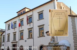 Comune di Sutri (nel riquadro le minacce al vicesindaco)