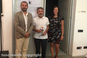 Civita Castellana - Il sindaco Luca Giampieri, il direttore artistico Fabio Galadini e l'assessora Giovanna Fortuna