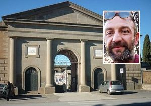 Il cimitero di Tuscania - Nel riquadro: Umberto Papacchini