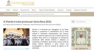 La macchina di Santa Rosa sul sito del Vaticano