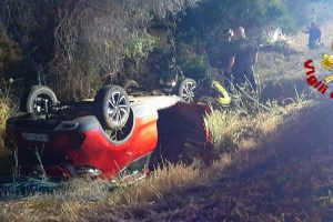 Civitavecchia - Auto si ribalta sull'A12