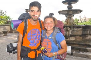 Viterbo - Fede e Nico i due giovani pellegrini in viaggio sull'intera via Francigena