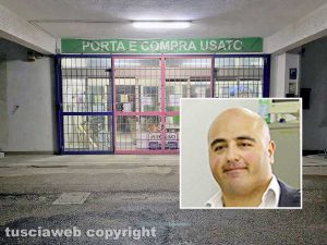 Il mercatino dell'usato di via Garbini e nel riquadro Carlo Trulli