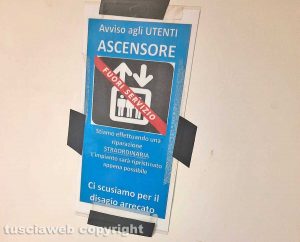 Belcolle - Avviso ascensore blocco C