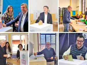 Elezioni politiche 2022 - Carlo Calenda, Matteo Renzi, Nicola Zingaretti, Sergio Mattarella, Enrico Letta e Matteo Salvini