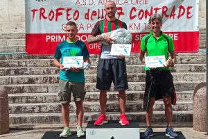 Sport - Atletica leggera - Trofeo Sette contrade - Il podio maschile