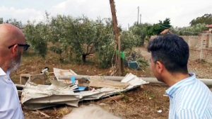 Civitavecchia - Il sopralluogo del sindaco Tedesco dopo la tromba d'aria