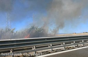 Incendio sull'Aurelia