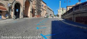 Tarquinia - I parcheggi in piazza Nazionale a Tarquinia
