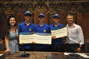 Sport - Baseball - Leonardo Bertollini, Emanuele Ceccariglia e Giuseppe Tabarrini premiati dal comune