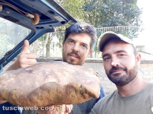 Viterbo - Trovato un porcino di oltre 2 chili - Federico Ciambella e Antonio Mercuri