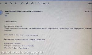 Servizi al cittadino - La risposta via mail del comune