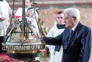 Assisi - Il presidente Sergio Mattarella alle celebrazioni in onore di San Francesco
