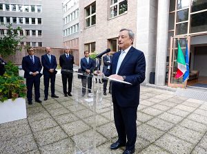 Bruxelles - Il saluto del premier Draghi alle rappresentazione diplomatiche presso l'Ue, Nato e Belgio