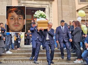 Blera - I funerali di Ruben Ciarlanti - Nel riquadro: Ruben Ciarlanti