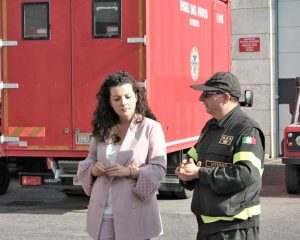 La sindaca Frontini in visita alla nuova sede del comando dei vigili del fuoco