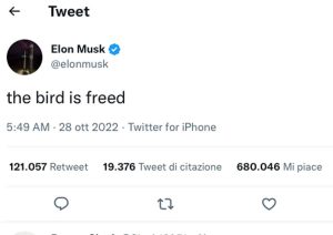 Il tweet di Elon Musk