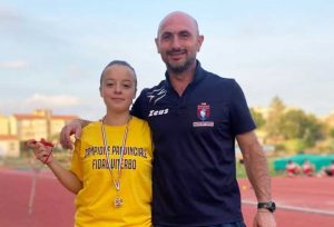 Viterbo - Beatrice Aquilani con il presidente della società Nissolino atletica Tuscia Giovanni Tomasicchio