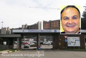 Viterbo - Ospedale Belcolle - Nel riquadro: Augusto Bernardini