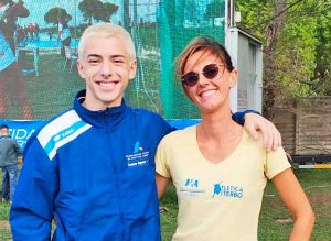 Caorle - Sport - Atletica - Il secondo classificato Andrea Spiti con la sua coach