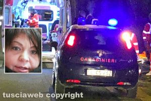 Ambulanza e carabinieri - Nel riquadro Marta Agulli