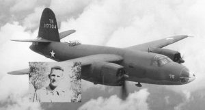 Un B-26 in volo - Nel riquadro Joseph Green
