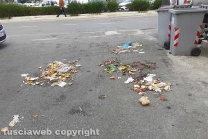 Viterbo - Rifiuti a terra in via Genova