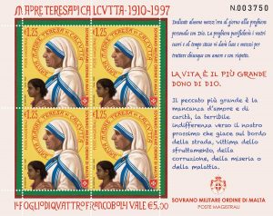 Il francobollo dedicato a Santa Teresa di Calcutta