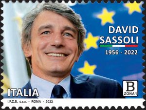 Il francobollo in ricordo di David Sassoli