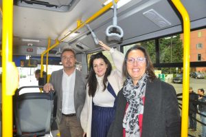 Serpa, Frontini e Angiani su un bus Francigena