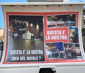 Viterbo - La protesta degli ambulanti del "Mercato di Natale"