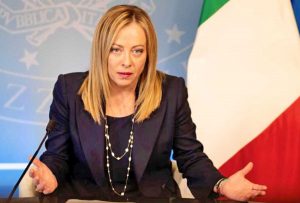 Giorgia Meloni in collegamento al festival delle regioni e province