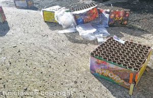 Montefiascone - Alcuni fuochi pirotecnici accesi nel centro del paese