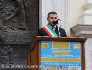 L'insediamento del nuovo vescovo di Civita Castellana Marco Salvi - Il saluto del sindaco Luca Giampieri